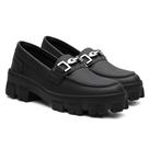 Mocassim Feminino Clássico Preto Sola Tratorada