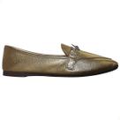 Mocassim Feminino Couro Legítimo Casual Macio Ouro