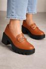 Mocassim Feminino Evangélico Tratorado Sapato Casual Caramelo Brilho