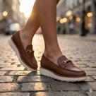 Mocassim Feminino Modare Adereço Dourado/Marrom Mocassim Feminino Modare Adereço Dourado/Marrom