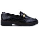 Mocassim Feminino Ramarim Croco Verniz Preto - 2611103-1