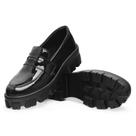 Mocassim Feminino Tratorada Preto Verniz Moda Confortável e Estilosa
