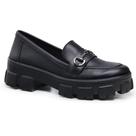 Mocassim Feminino Tratorado Oxford Plataforma Blogueira Preto 2910NH Mocassim Feminino Tratorado Oxford Plataforma Blogueira Preto 2910NH