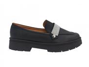 Mocassim Feminino Vizzano Loafer Preto com Brilho 1422.102