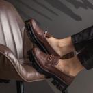 Mocassim Feminno Tratorado Loafer Slip-On Plataforma Blogueira Metal Bico Redondo Conforto