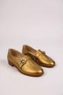 Mocassim Julia Amaral Metalizado Com Saltinho Bronze