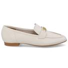 Mocassim Loafer Feminino Couro Marfim Usaflex UD30004 Mocassim Loafer Feminino Couro Marfim Usaflex UD30004