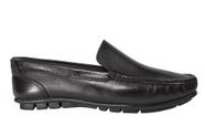 Mocassim Masculino em Couro Preto - Cód 100