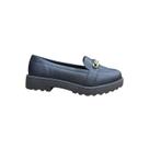 Mocassim modare preto e ouro claro napa floather nature