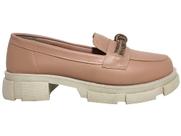 Mocassim Napa Rosado Com Nó Strass Cobre