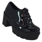 Mocassim Oxford Feminino Plataforma Salto médio Confortável Solado Sola Tratorado