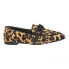 Mocassim pelo animal print onça com corrente preta 365 days 5127