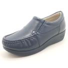 Mocassim Pierrô feminino ortopédico com elástico couro legítimo cor azul escuro Mocassim Pierrô feminino ortopédico com elástico couro legítimo cor azul escuro