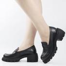 Mocassim Salto Bloco Couro