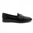 Mocassim Sapato da Corte Bico Oval Croco Detalhe Fivela Mocassim Sapato da Corte Bico Oval Croco Detalhe Fivela