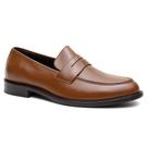 Mocassim Social Centuria Gravata Liso Couro Whisky