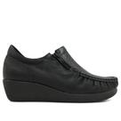 Mocassim usaflex anabela couro ziper ref 6262pl
