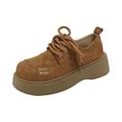 Mocassins Femininos De Couro Macio Com Plataforma, Sapatos De Camurça Baixa Para Mocassins Femininos De Couro Macio Com Plataforma, Sapatos De Camurça Baixa Para