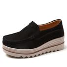 Mocassins femininos Veroders 522, camurça, plataforma, slip-on, pretos 37