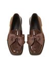 Mocassins MakeMechic Dressy Bow, couro, bico quadrado, marrom, feminino