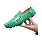 Mocassins Masculinos De Couro Envernizado Com Estampa De Crocodilo Estilo Coreano Casual Moderno