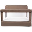 Mocha orgânica Crib & Playard Baby Delight Lunaire em tamanho real Mocha orgânica Crib & Playard Baby Delight Lunaire em tamanho real
