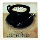 Mocha xicara preta quadrinho com vidro