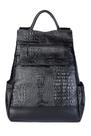 Mochila antifurto de couro croco metais grafite Suelen - Mochila antifurto de couro croco metais grafite Suelen -