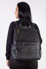 Mochila antifurto grande de couro liso Suzana