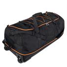 Mochila Bagenerous 110L/140L expansível com 2 rodas preta laranja