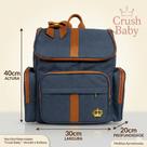 Mochila Bebe Maternidade G Luxo Azul Marron