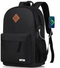 Mochila BICPSRO preta para homens e mulheres School 24L 46x31x15cm