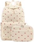 Mochila Bluboon para Niños en Pana con Diseño de Fresas y Lonchera