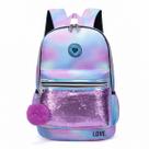 Mochila Bolsa De Costas Feminina Tie Dye Juvenil Escolar Colorida Pompom