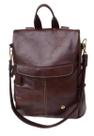 Mochila Bolsa de Couro Legítimo Cor Casca
