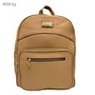 Mochila Bolsa Feminina Casual Dia a Dia e Passeio com Divisões e Bolsos Externos Leve e Espaçosa 8928 Cor:Caramelo