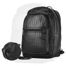 Mochila Bolsa Feminina Couro Envernizado + Bolsa Transversal Oval Preta