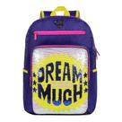 Mochila Bolsa Feminina Grande Capricho Paetê Muda de Cor Brilho C/ Anel De Selfie