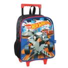Mochila Bolsa Infantil Escolar Hot Wheels de Rodinhas Preto