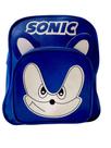 Mochila Bolsa Sonic Pelúcia Escola Costa Passeio Infantil Bebe Creche Personagem Azul