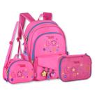 Mochila Cacau Haxkar com Lancheira e Estojo Kit Escolar Feminino - Mochila Cacau Haxkar com Lancheira e Estojo Kit Escolar Feminino -
