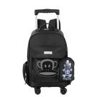 Mochila Carrinho Externo 4 Rodas Paul Frank Casual - Preto
