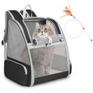 Mochila Cat SSawCasa ventilada para animais de estimação de 7 kg, preta