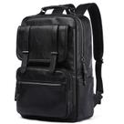 Mochila CHAO RAN para laptop de couro 15,6" impermeável preta Mochila CHAO RAN para laptop de couro 15,6" impermeável preta