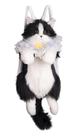 Mochila Chongker Stuffed Animals Cute Cat Plush preta grande Mochila Chongker Stuffed Animals Cute Cat Plush preta grande