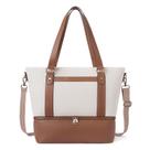 Mochila CLUCI Travel Leather Weekender bege para mulheres