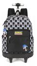 Mochila Com Carrinho Luxcel Sonic Preto Quadriculado (41834)