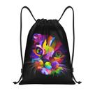 Mochila com cordão Pazacon Colorful Cat para ginástica e viagens Mochila com cordão Pazacon Colorful Cat para ginástica e viagens