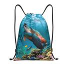 Mochila com cordão Pazacon Sea Turtle Turquoise para esportes Mochila com cordão Pazacon Sea Turtle Turquoise para esportes