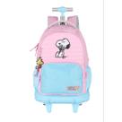 Mochila com Rodas Peanuts Snoopy Rosa